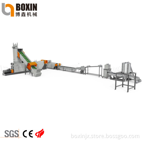 Single Screw Plastic Flakes Recycling Pelletizing Machine System for HDPE, PE, PP, PS, PET